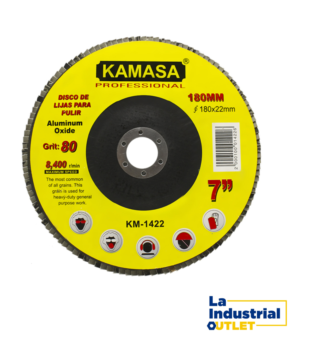 DISCO DE LIJAS P PULIR P80 180MMX22 23MM