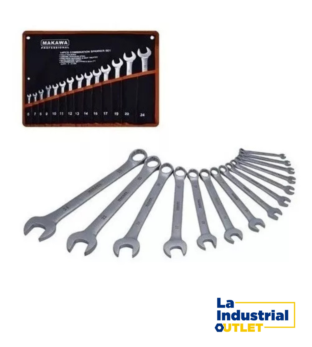 JGO LLAVE PUNTA CORONA 14PCS 6-24MM MAKAWA