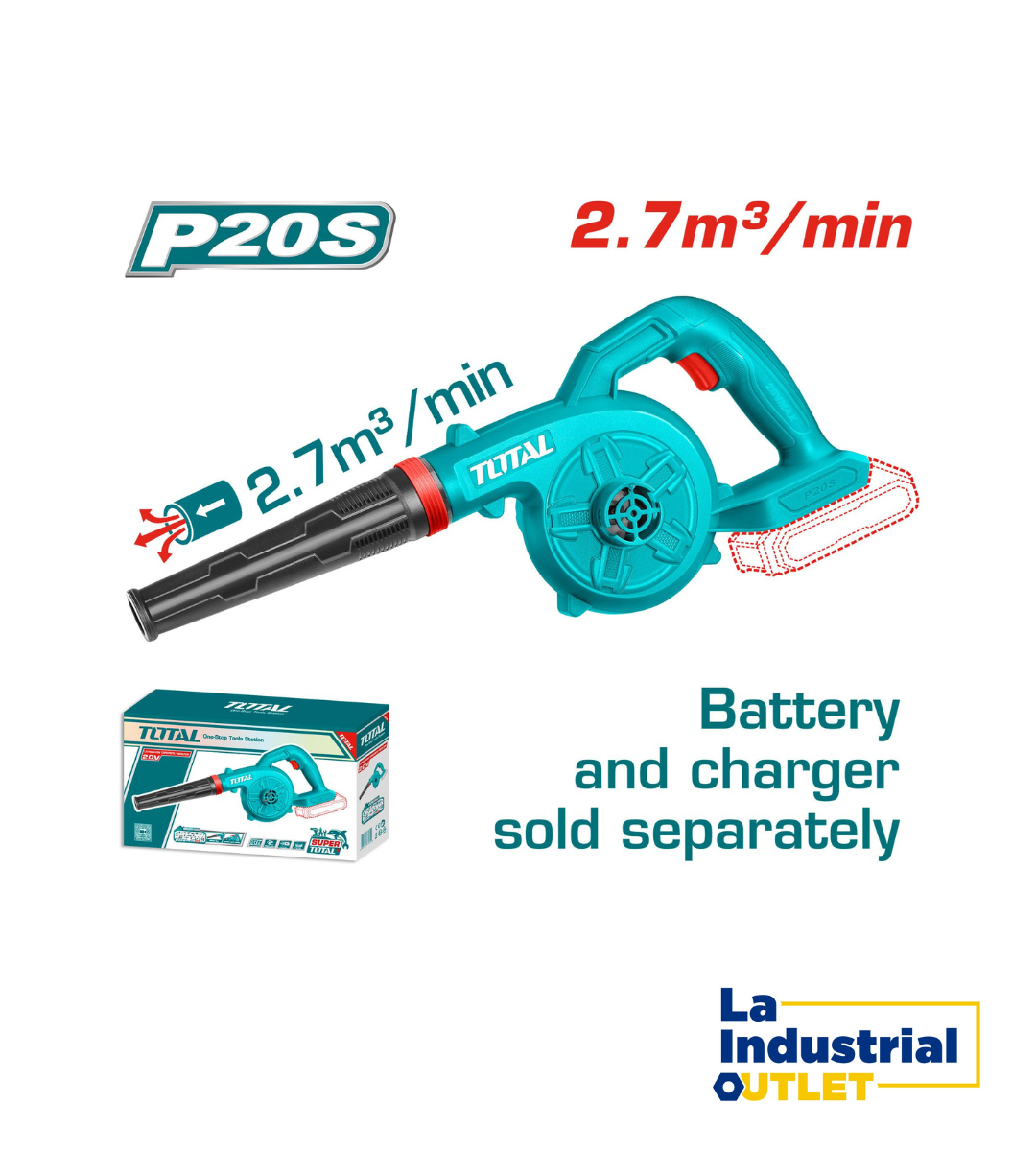 SOPLADOR INALAMBRICO LITIO-ION 20V TOTAL TABLI20028