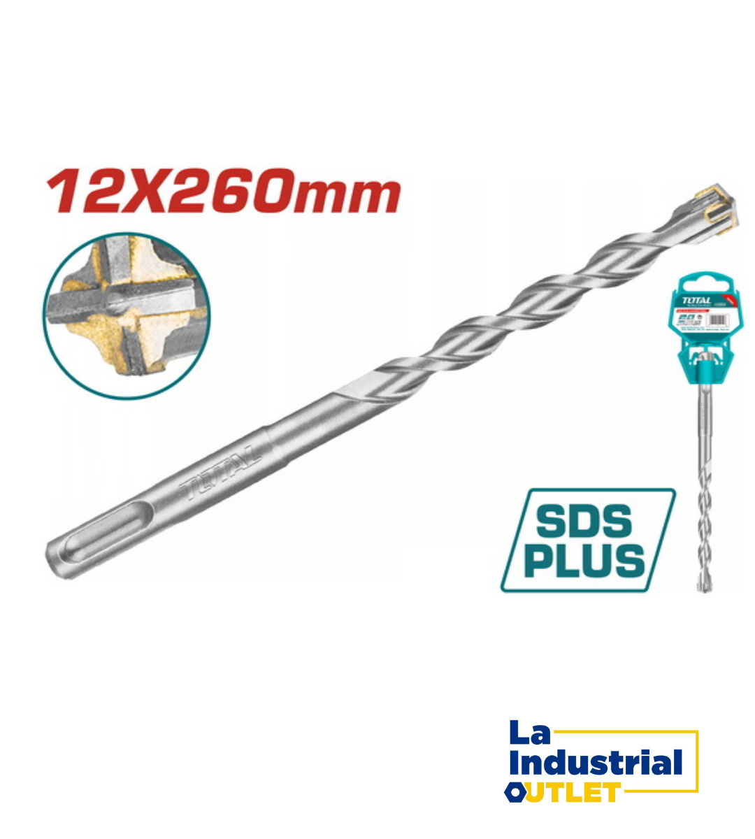 BROCA P/ ROTOMARTILLO 12X260MM SDS PLUS 4PUNTA