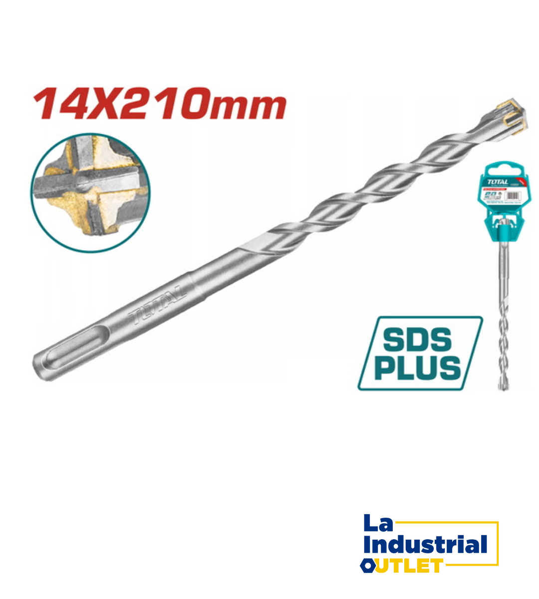 BROCA P/ ROTOMARTILLO 14X210MM SDS PLUS 4PUNTA