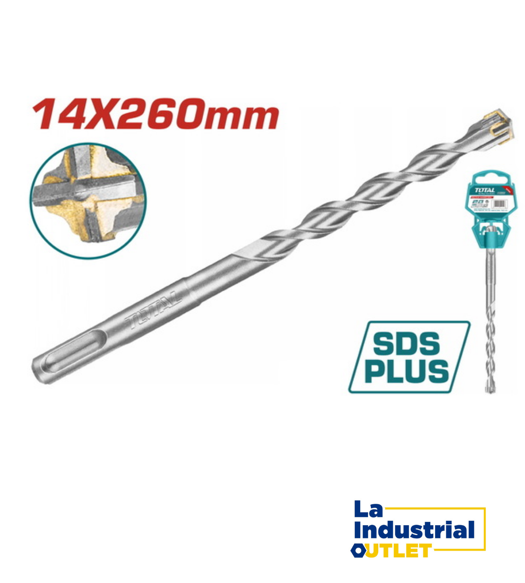 BROCA P/ ROTOMARTILLO 14X260MM SDS PLUS 4PUNTA