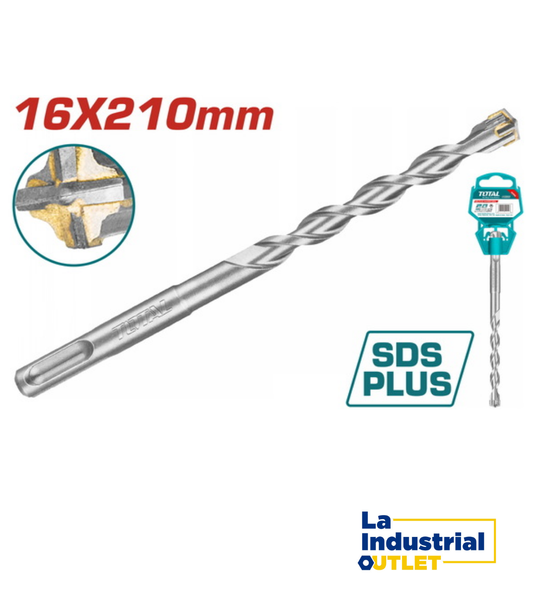 BROCA P/ ROTOMARTILLO 16X210MM SDS PLUS 4PUNTA