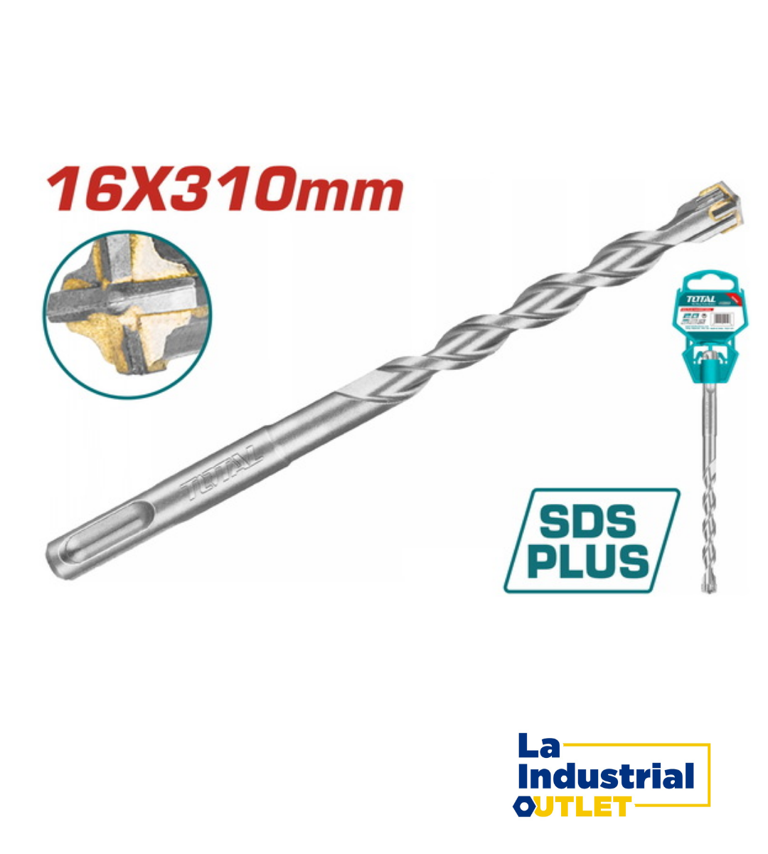 BROCA P/ ROTOMARTILLO 16X310MM SDS PLUS 4PUNTA