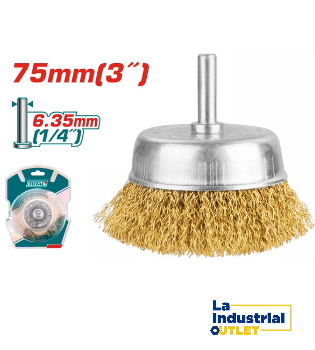 ESCOBILLA COPA DORADO 3´ CON VASTAGO TOTAL