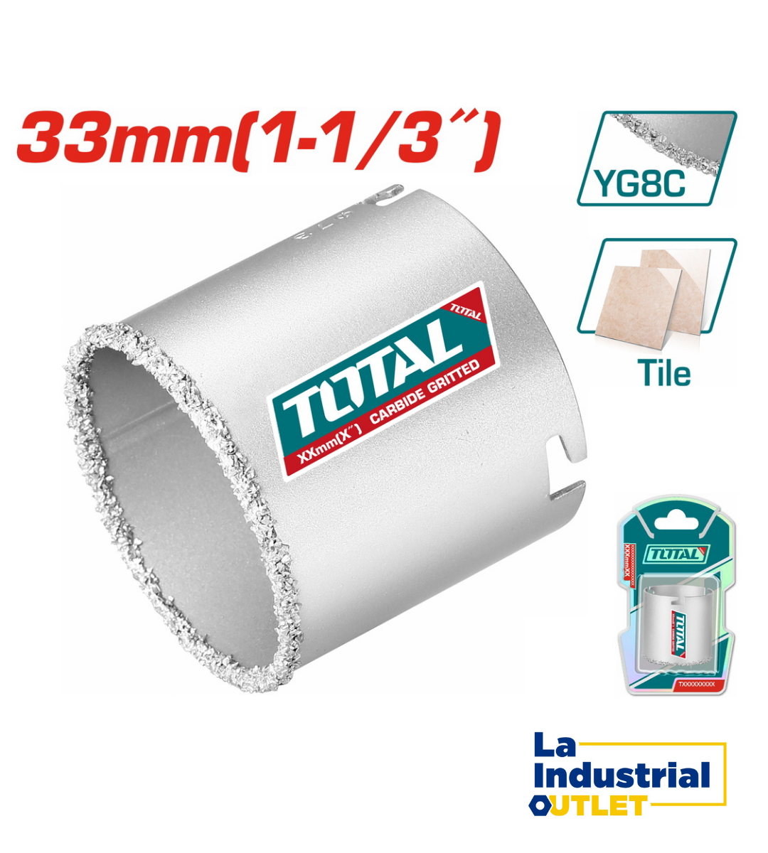 SIERRA COPA DE CORONA CARBURO 33MM TOTAL