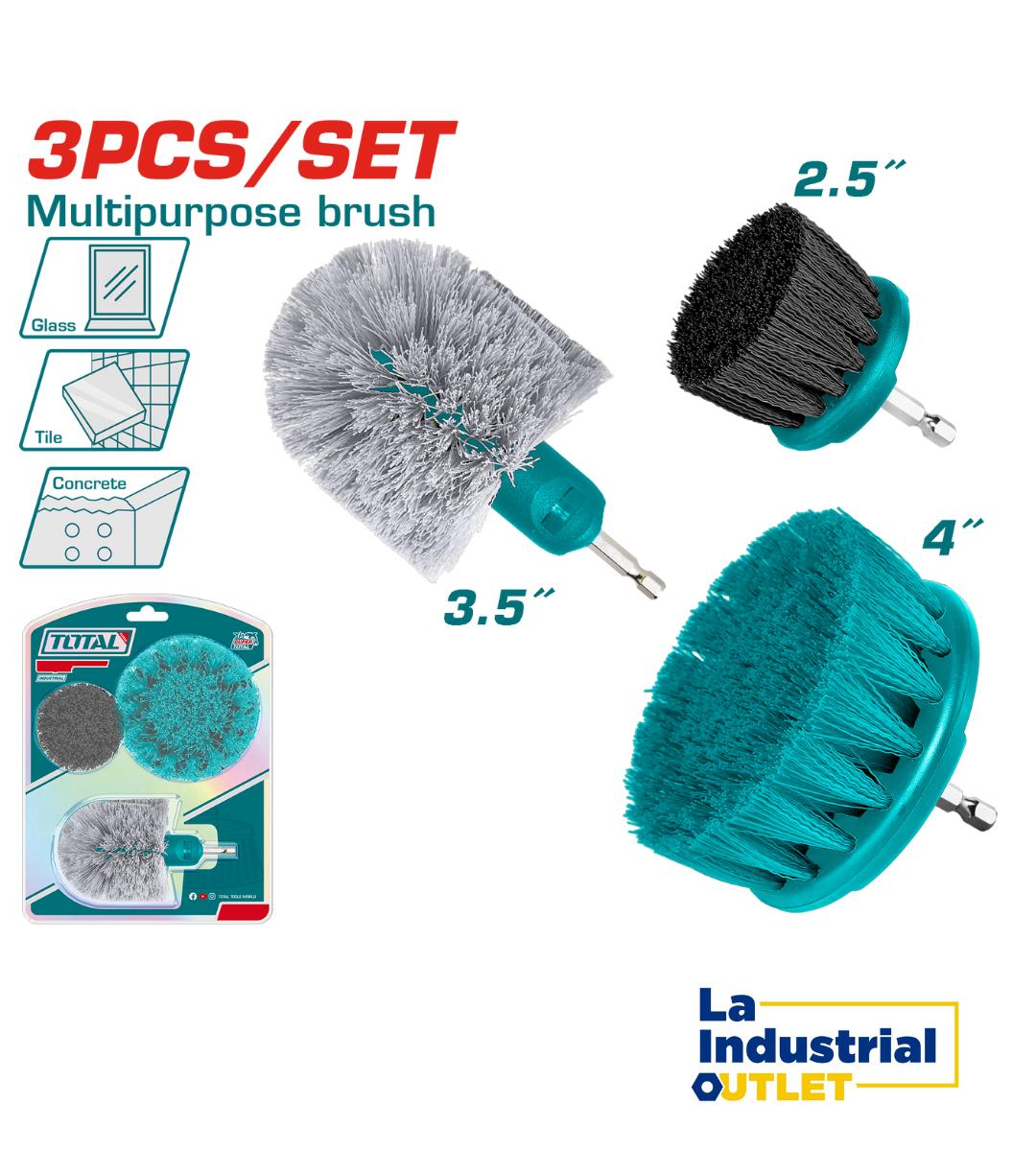 JUEGO DE CEPILLOS DE LIMPIEZA 3 PCS