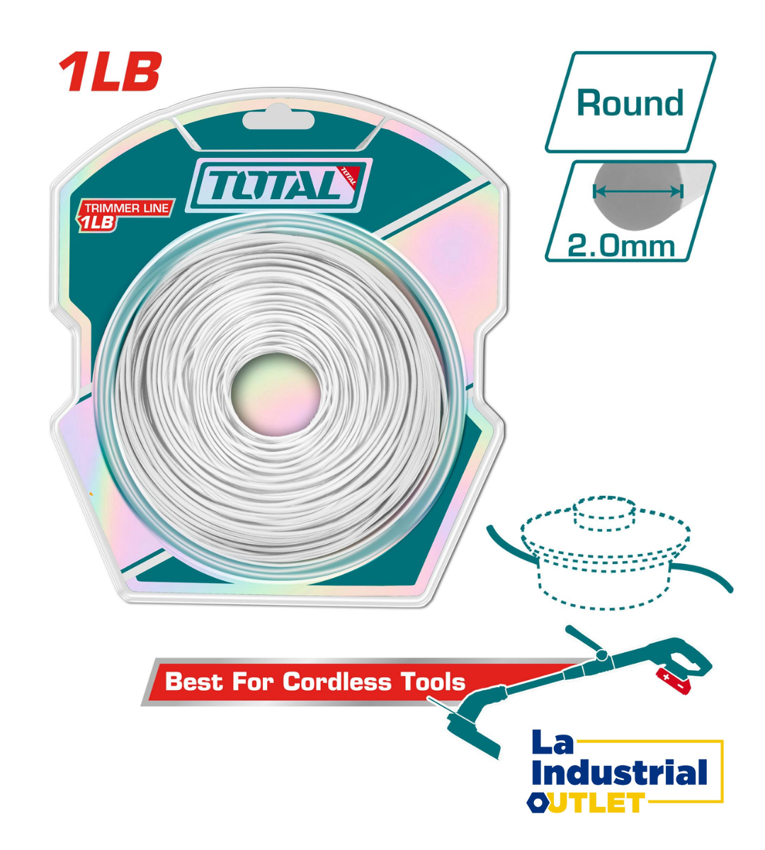 HILO NYLON PARA ORILLADORA 2.0MM 1LB TOTAL