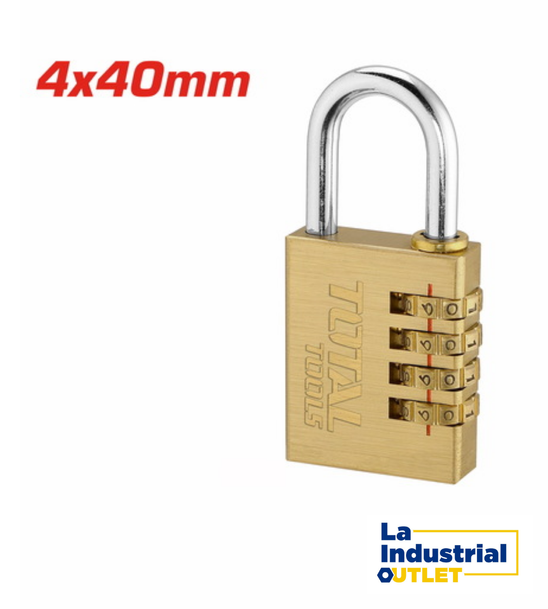 CANDADO DE COMBINACION 4 DIGITOS 4X40MM TOTAL