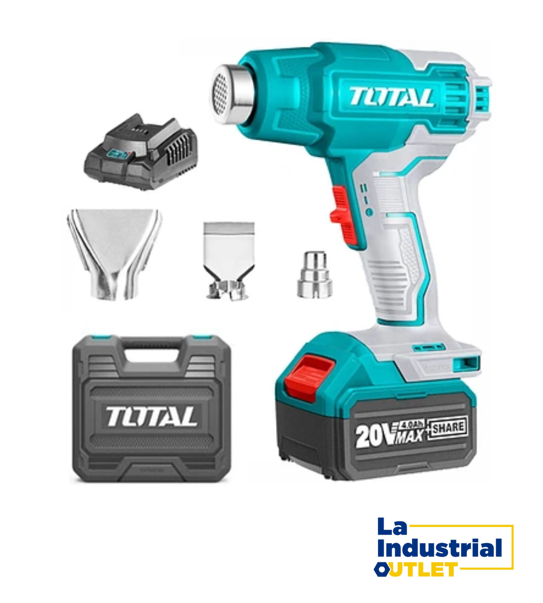 PISTOLA CALOR INALAMBRICO 20V+CARG Y BAT