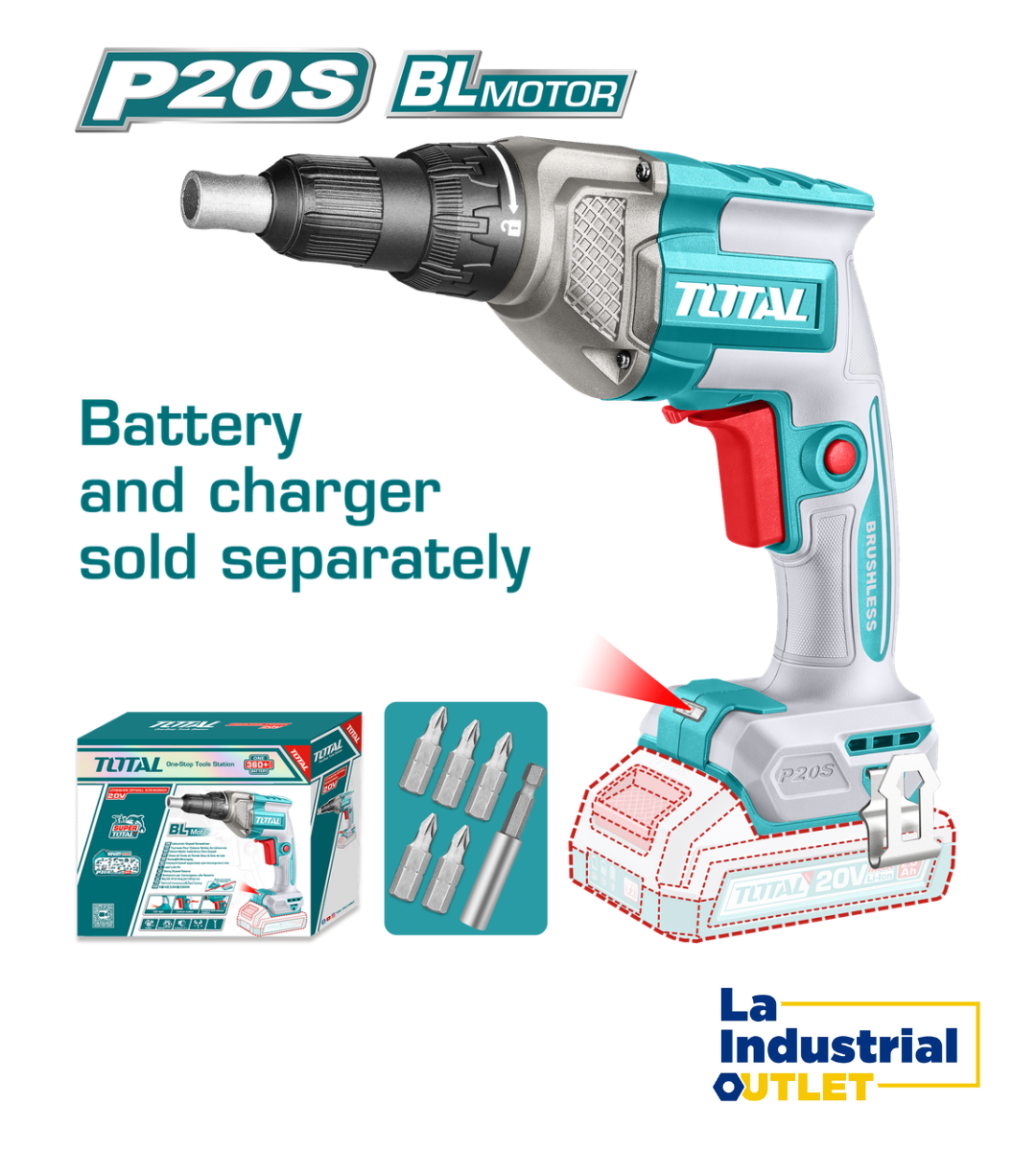 ATORNILLADOR DRYWALL INALAMBRICO 20V SIN CARGADOR Y BATERÍA