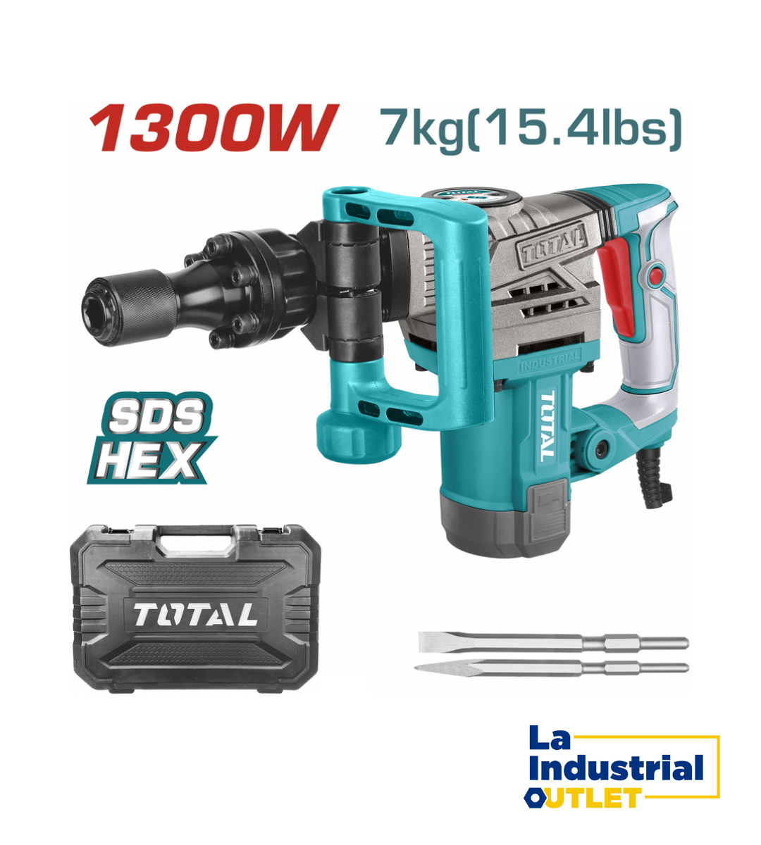 MARTILLO CINCELADOR 1300W 7KG TOTAL