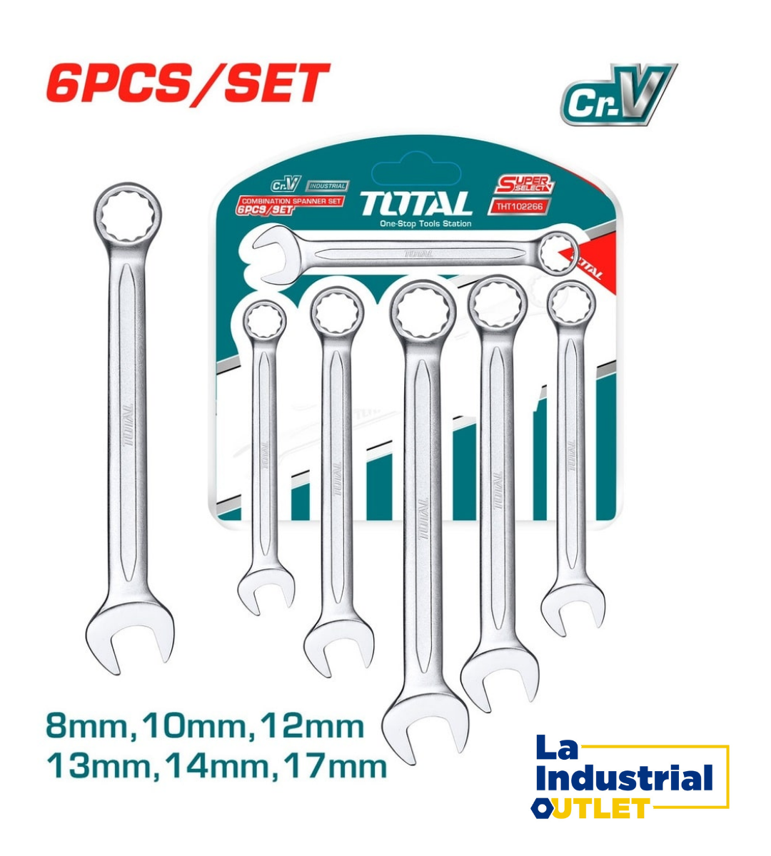 JGO LLAVE PUNTA CORONA POR 6PCS 8-17MM TOTAL