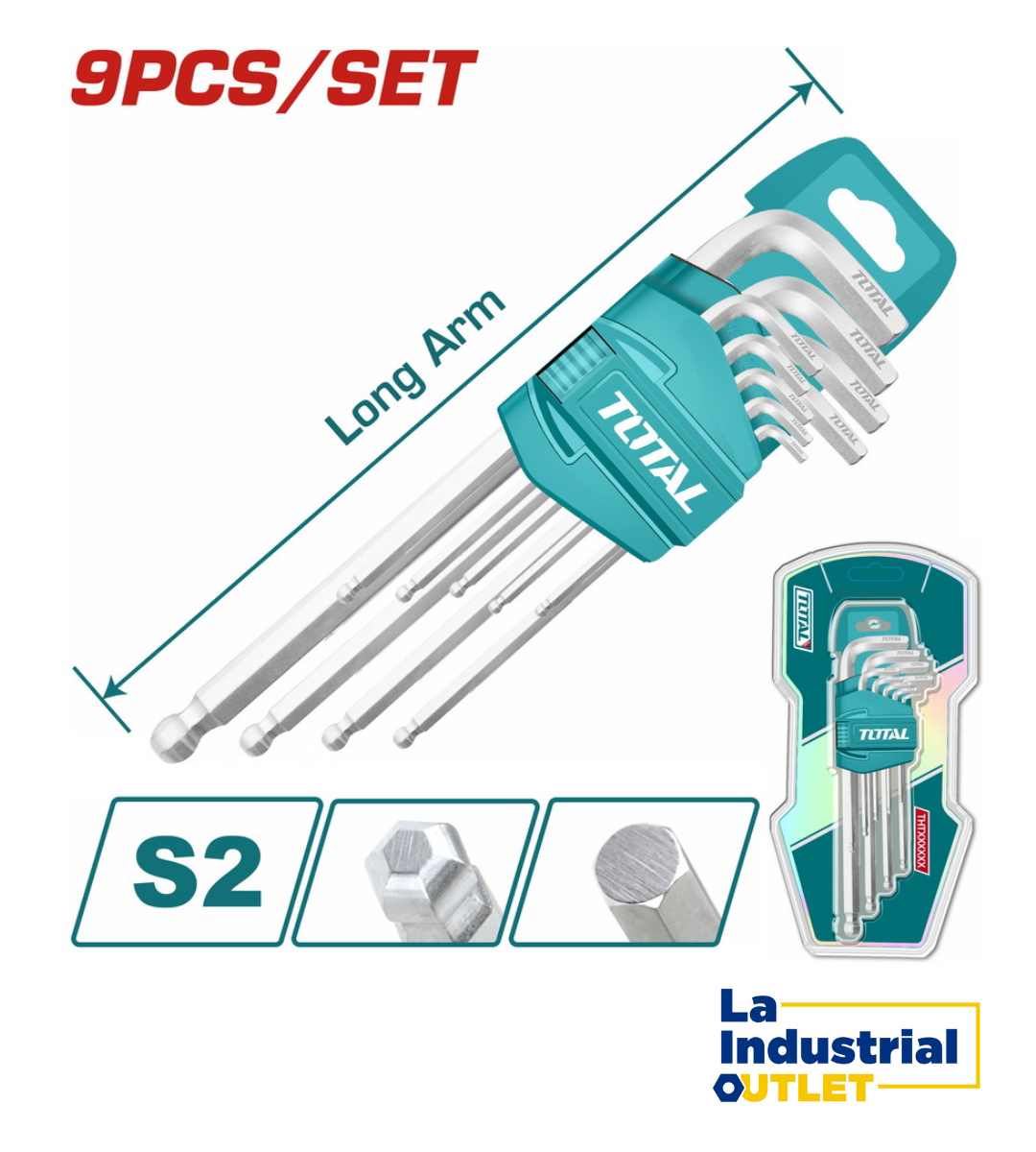 JGO LLAVE ALLEN PUNTA BOLA 9PCS L TOTAL