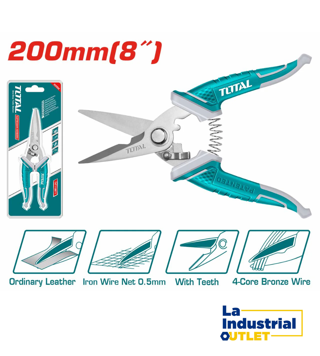 TIJERA ELECTRICISTA 8´ TOTAL