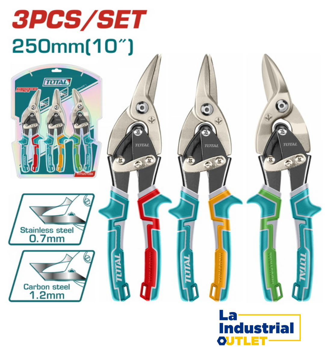 JUEGO TIJERAS HOJALATERA 3PCS