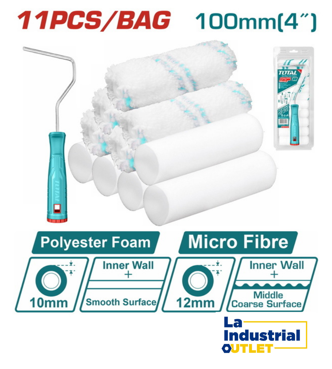 JGO RODILLOS 12 EN 1 100MM 4´ TOTAL