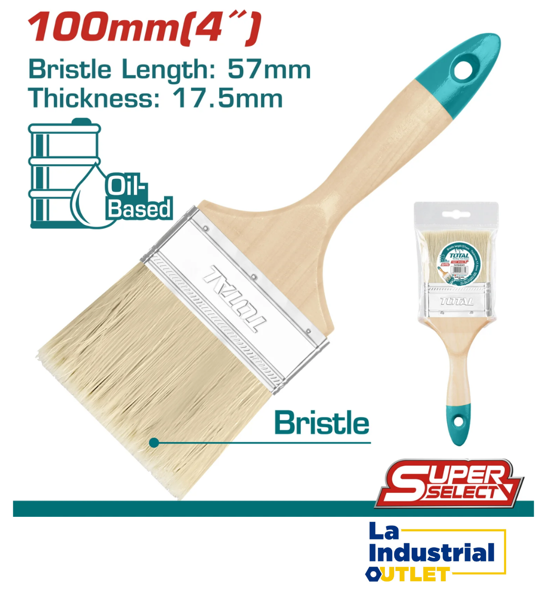 BROCHA MANGO MADERA 4´ TOTAL