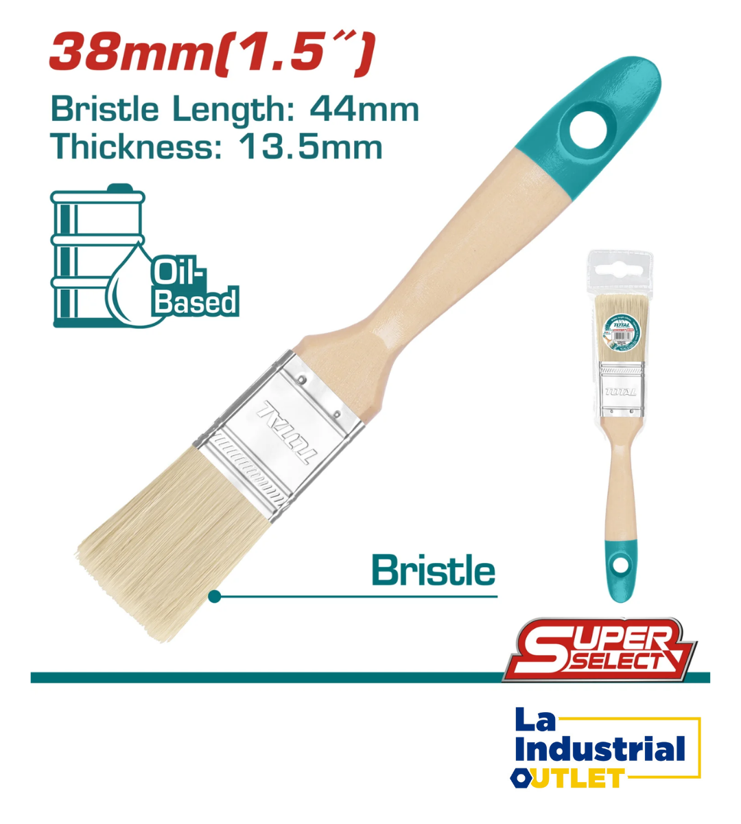 BROCHA MANGO MADERA 1.5´ TOTAL