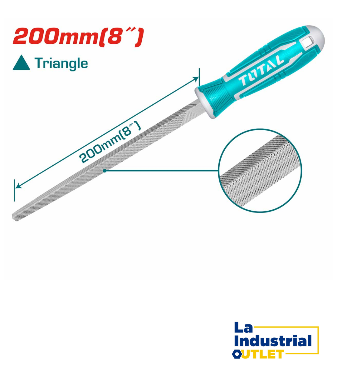 LIMA TRIANGULAR P/ ACERO 8´ 200MM TOTAL
