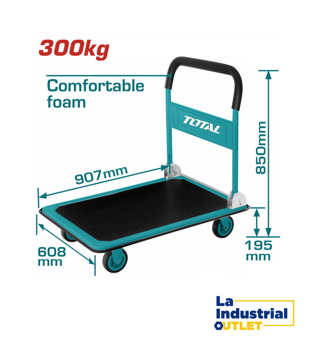 CARRO PLEGABLE CON BASE 300KG TOTAL