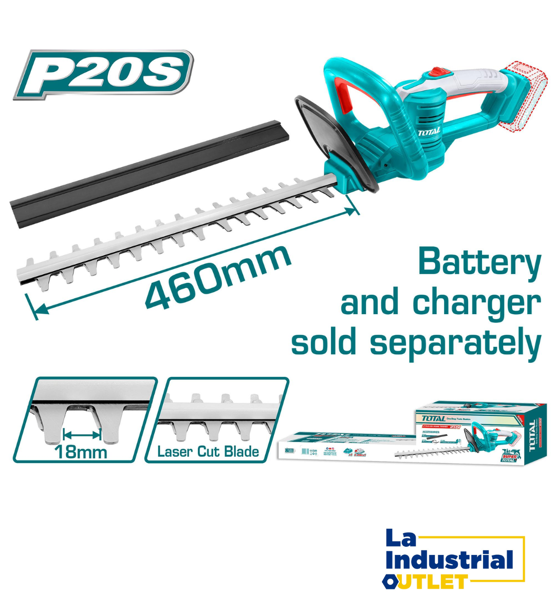 CORTASETO INALAMBRICO LITIO-ION 18´ 20V