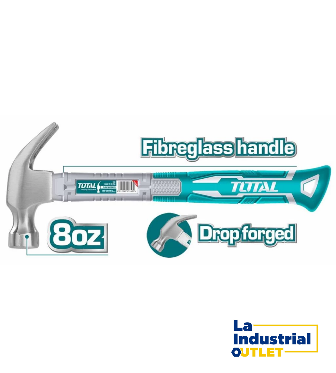 MARTILLO MANGO FIBRA 8OZ TOTAL