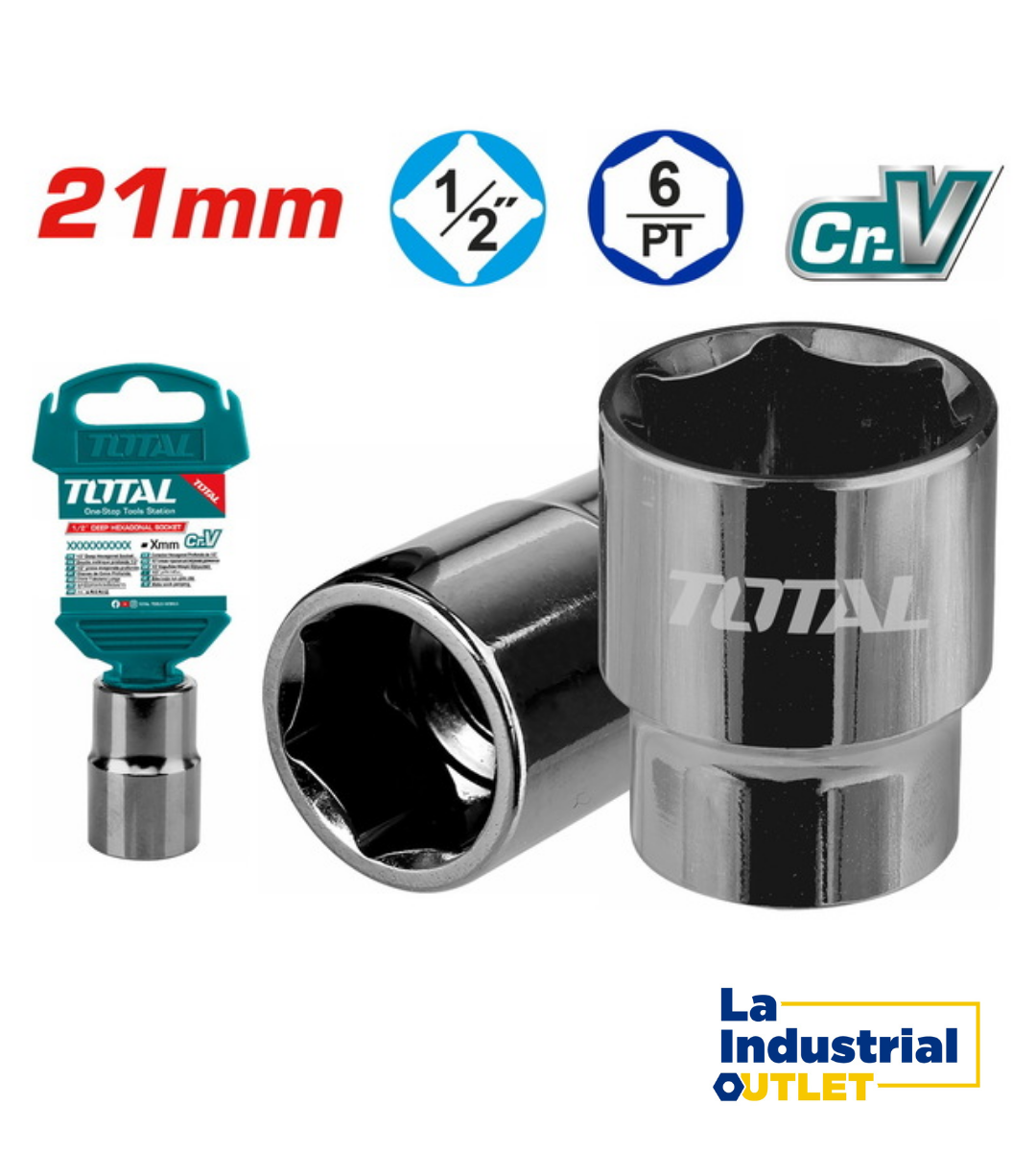 DADO HEXAGONAL 1/2´ 21MM TOTAL