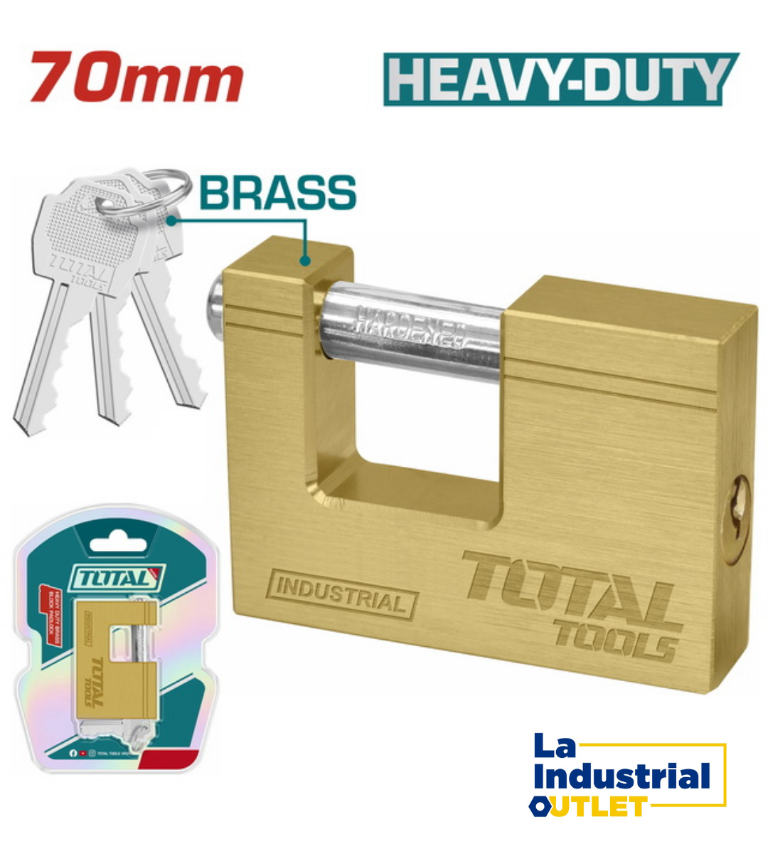 CANDADO JUMBO DE BRONCE 70MM TOTAL