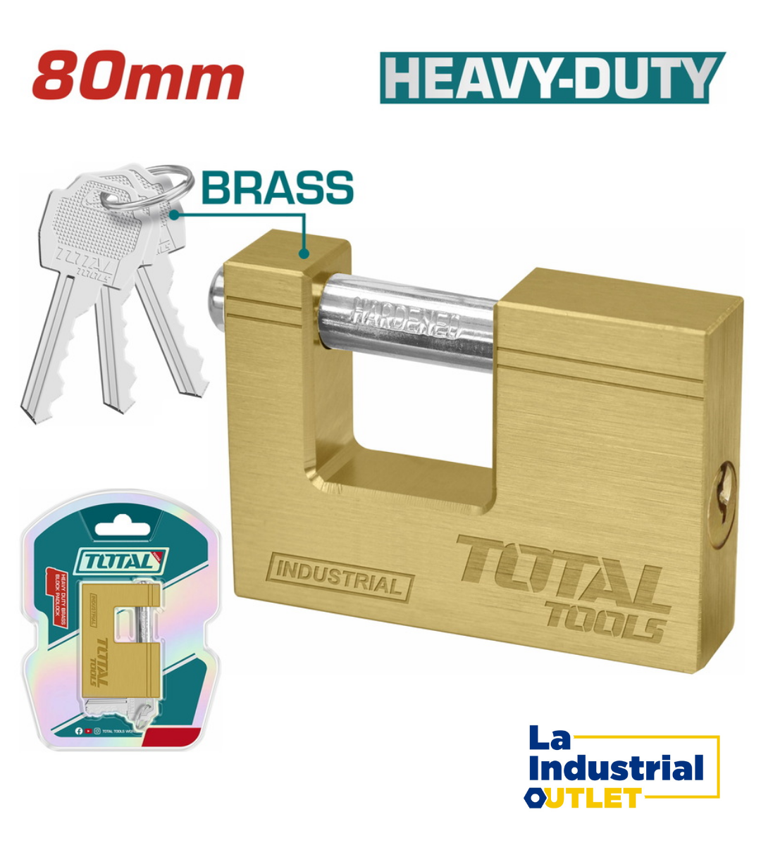 CANDADO JUMBO DE BRONCE 80MM TOTAL