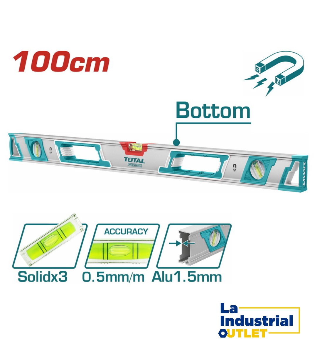 NIVEL ALUMINIO IMANTADO 40´ 100CM TOTAL