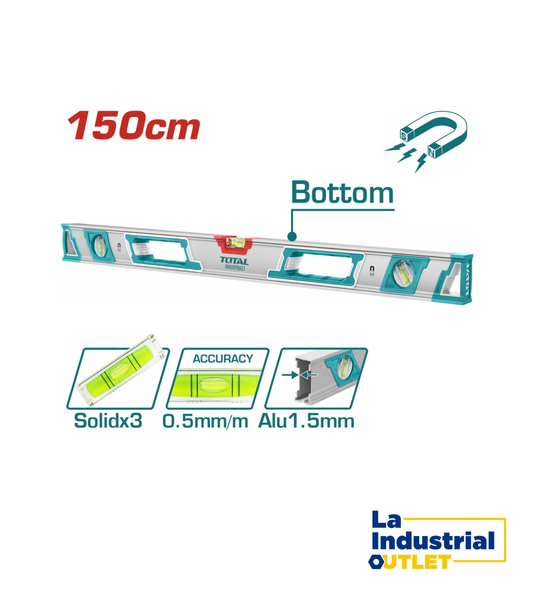 NIVEL ALUMINIO IMANTADO 60´ 150CM TOTAL