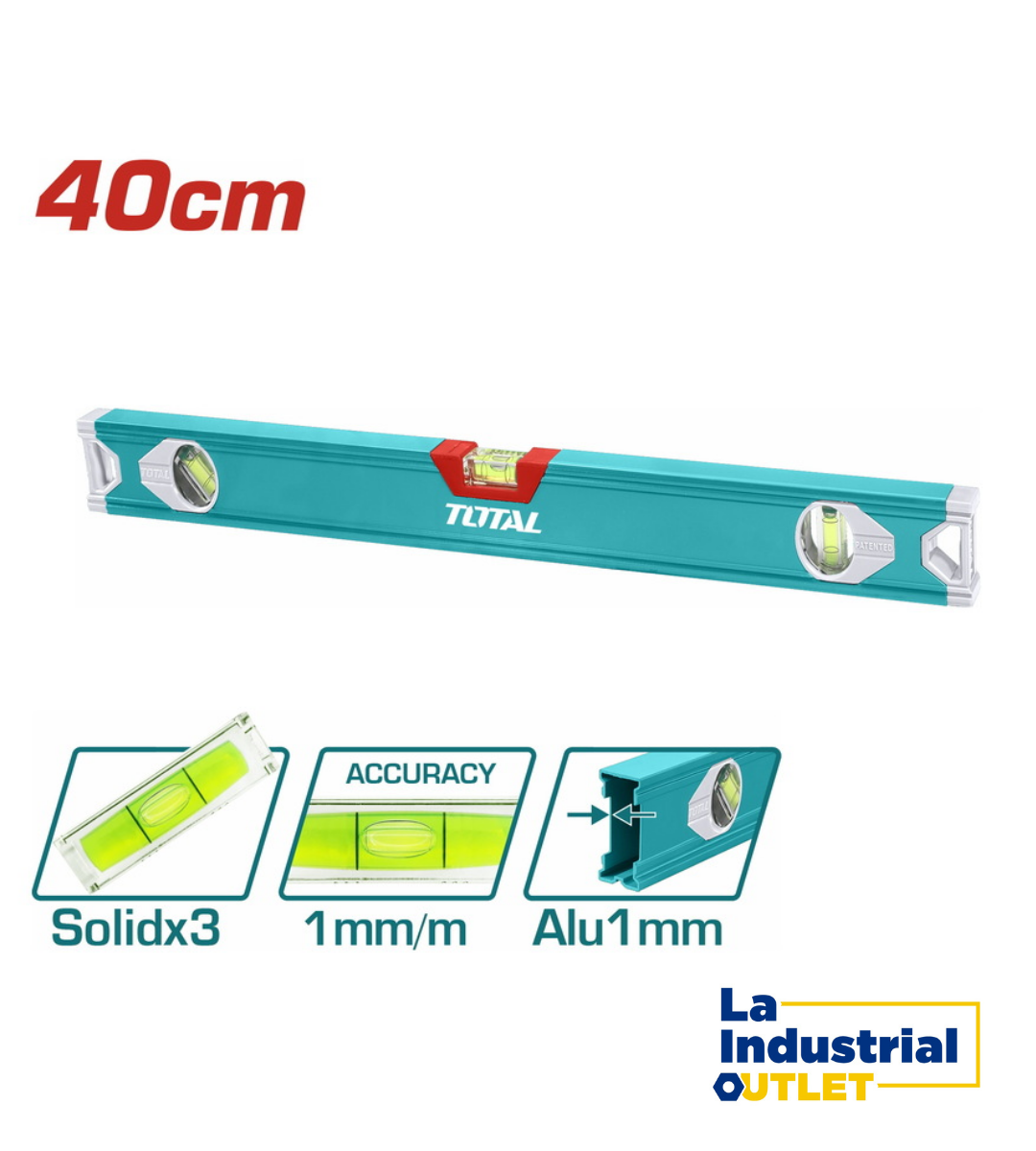 NIVEL ALUMINIO 16´ 40CM 2 TOTAL