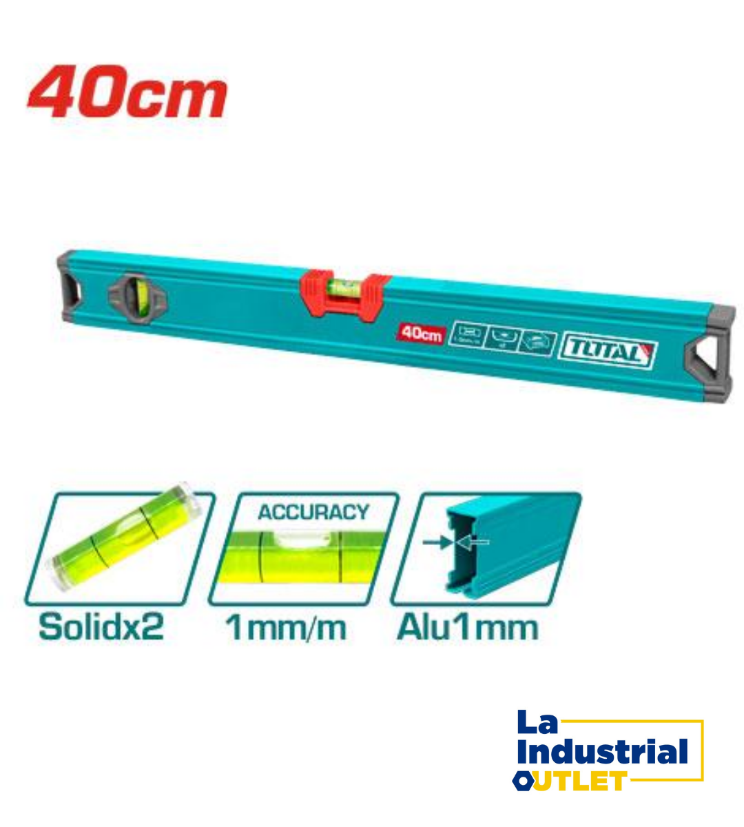 NIVEL ALUMINIO 16´ 40CM 3 TOTAL