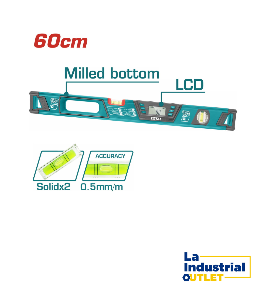 NIVEL ALUMINIO DIGITAL 24´ 60CM TOTAL