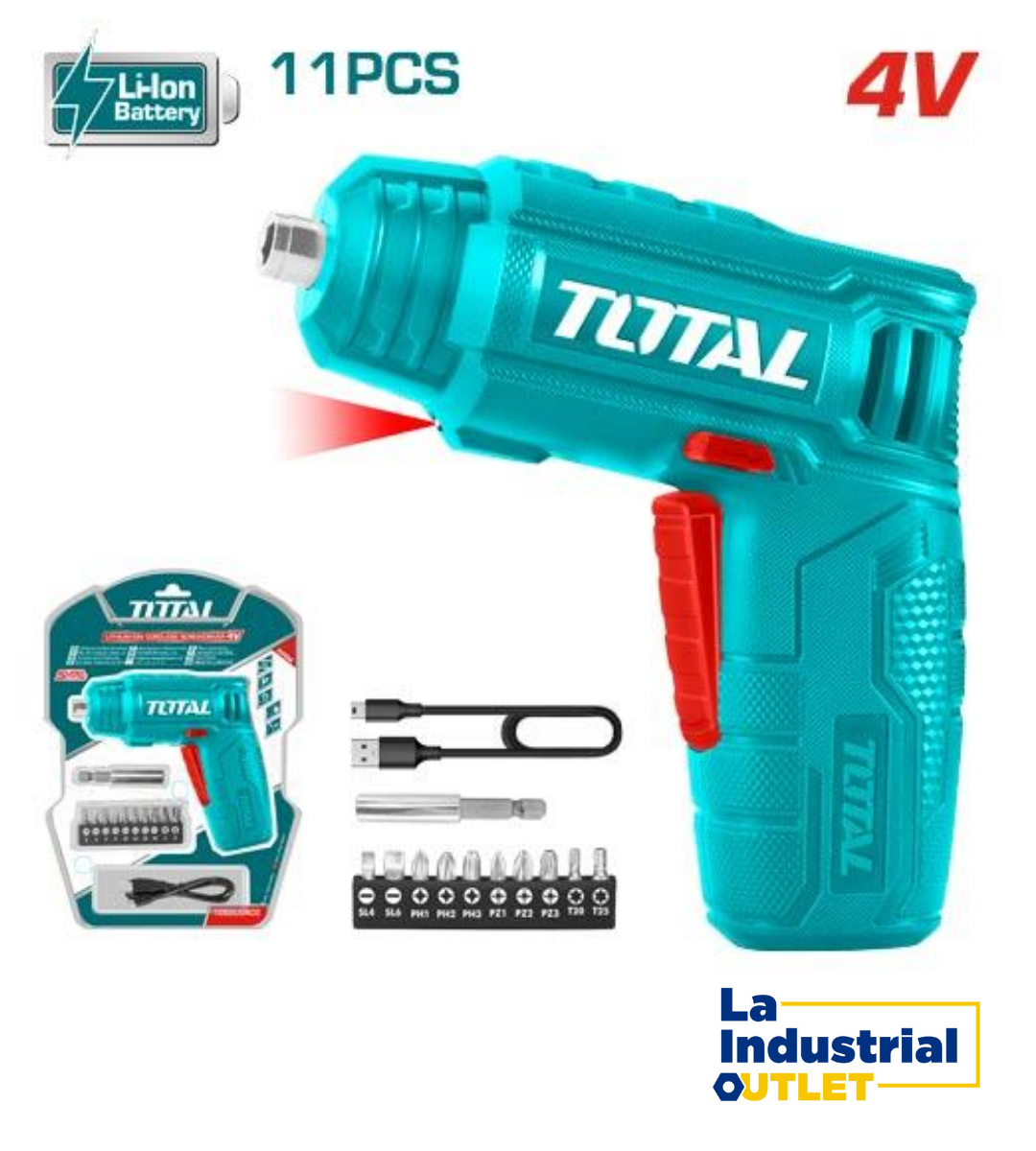 DESTORNILLADOR INALAMBRICO 4V TOTAL