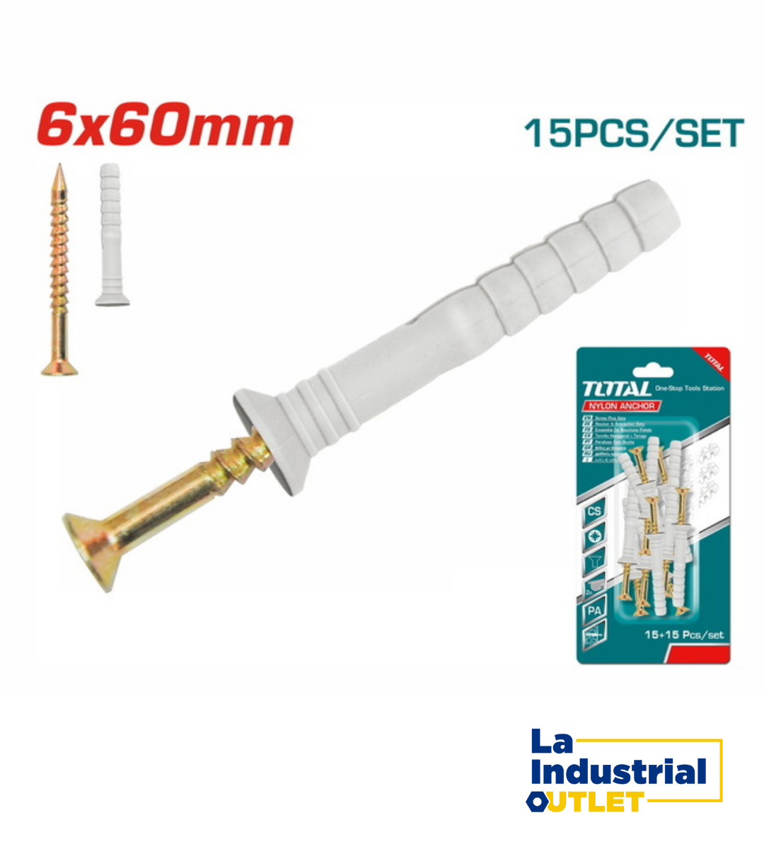 JGO TORNILLOS Y TARUGOS 6X60MM TOTAL