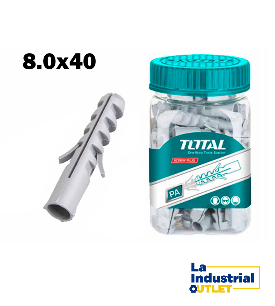 TARUGO PLASTICO POR 80PCS 8X40MM TOTAL