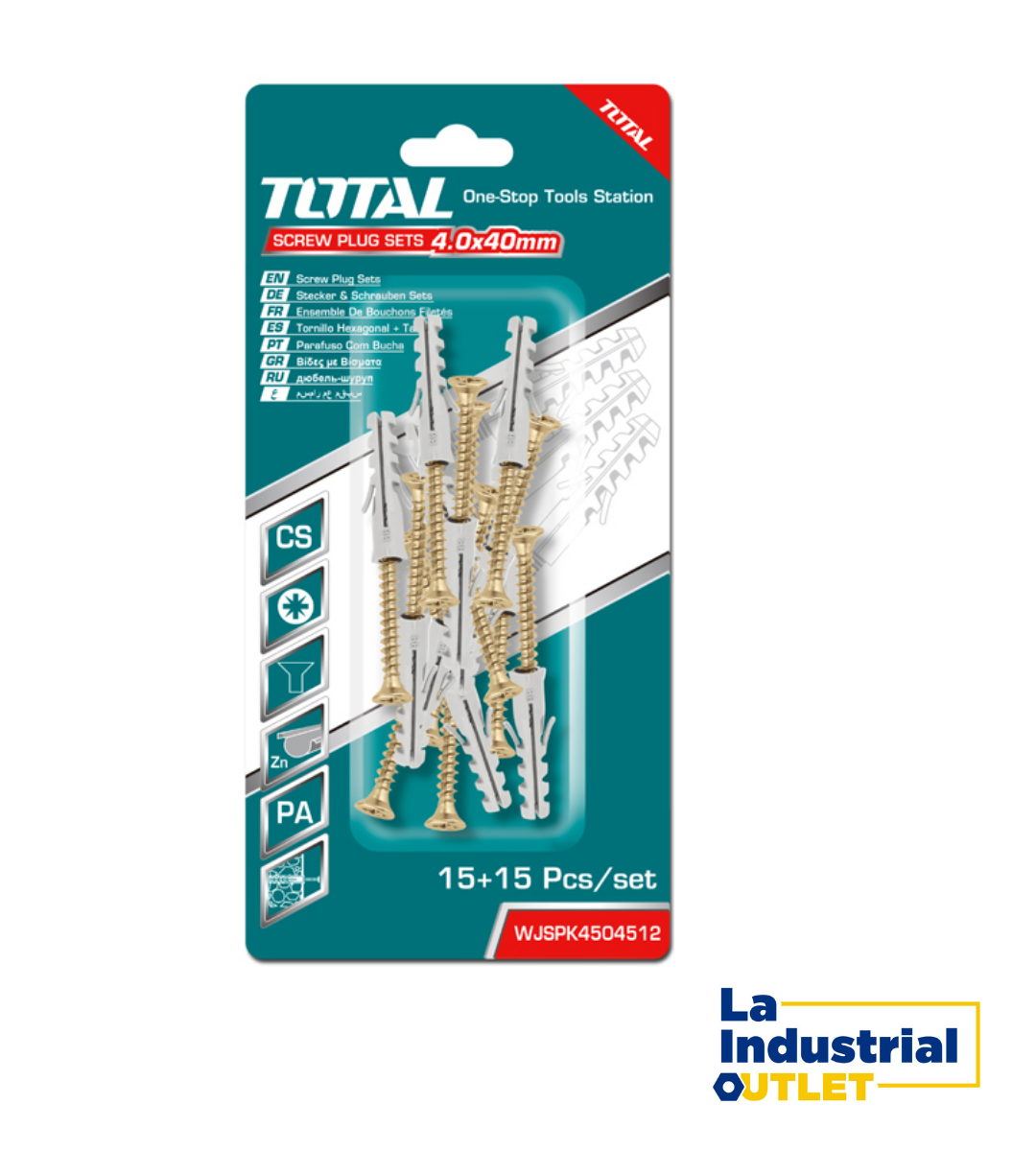 JGO TORNILLO Y TARUGO ST4.0X40MM TOTAL