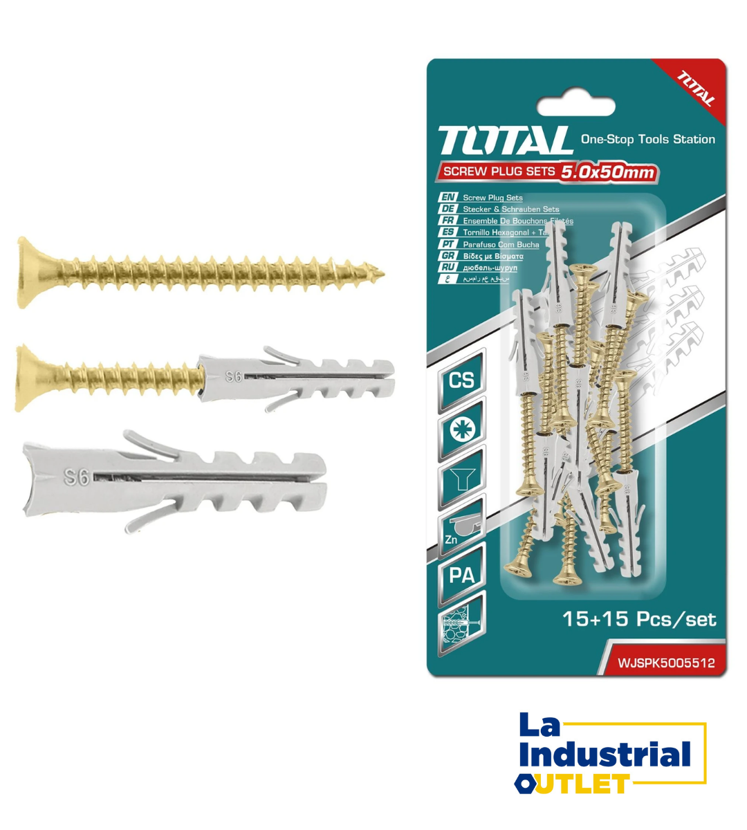 JGO TORNILLO Y TARUGO ST5.0X50MM TOTAL