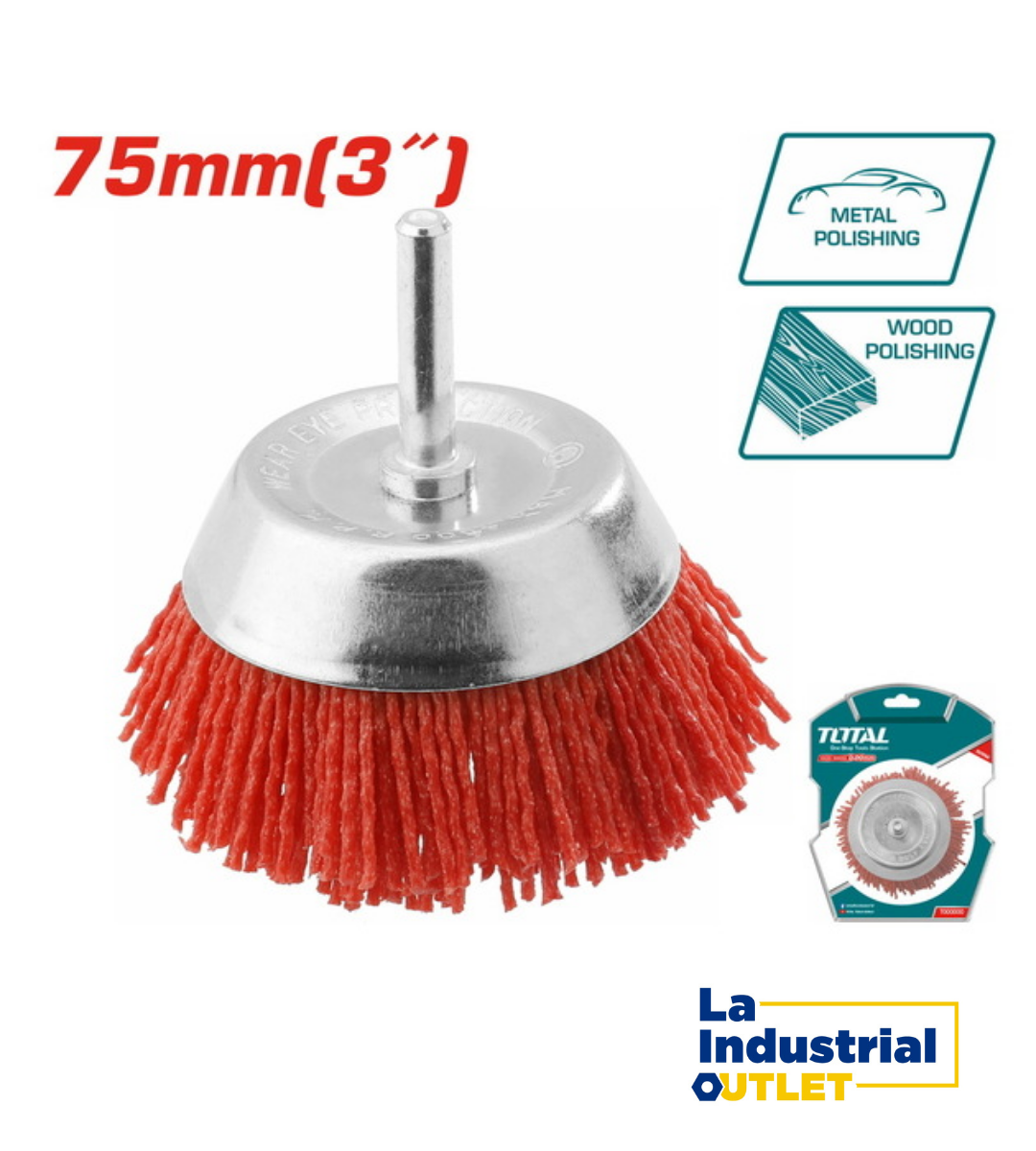 ESCOBILLA COPA NYLON 3´ CON VASTAGO TOTAL
