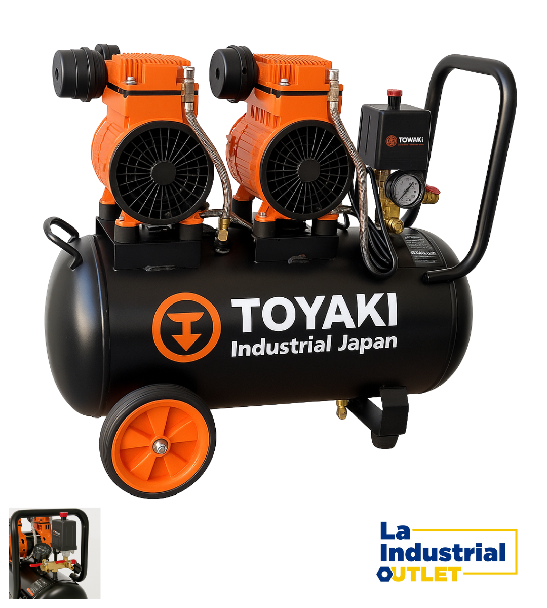 COMPRESOR SILENCIOSO 55LTS 1,6HPx2 LIBRE DE ACEITE TOYAKI