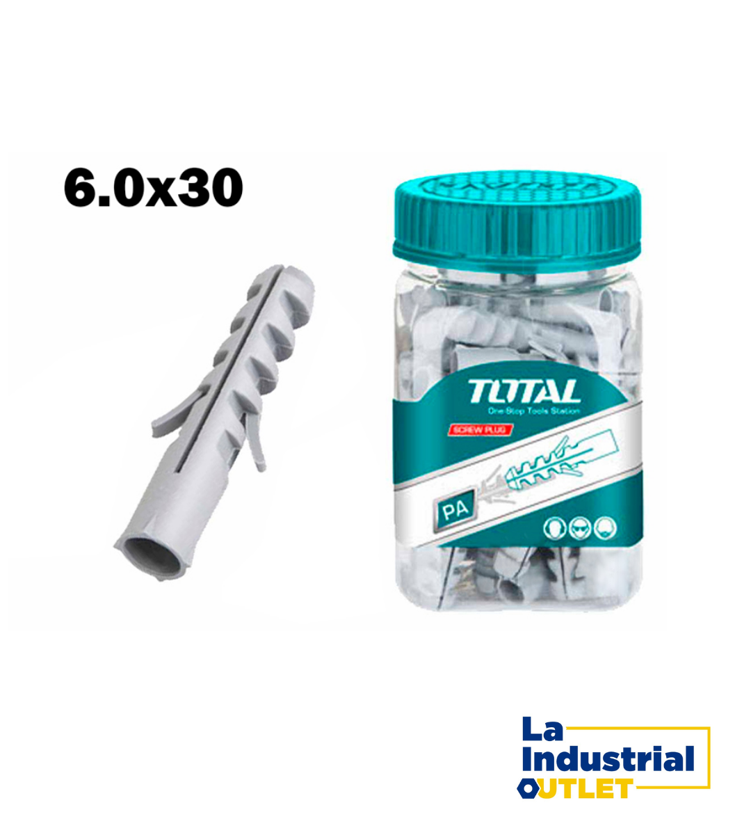 TARUGO PLASTICO POR 200PCS 6X30MM TOTAL